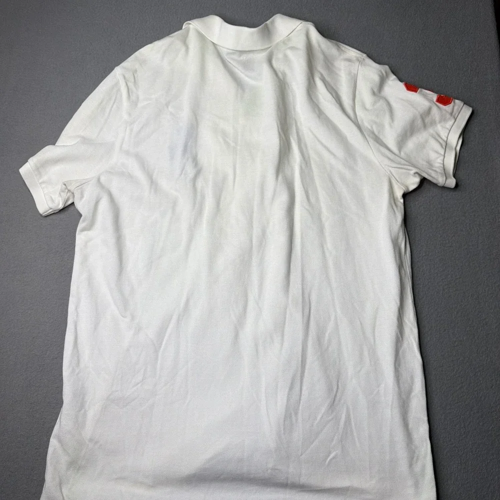 Polo Ralph Lauren Polo Shirt Mens XL White Big Pony Custom Fit Neon Trim 3 Patch
